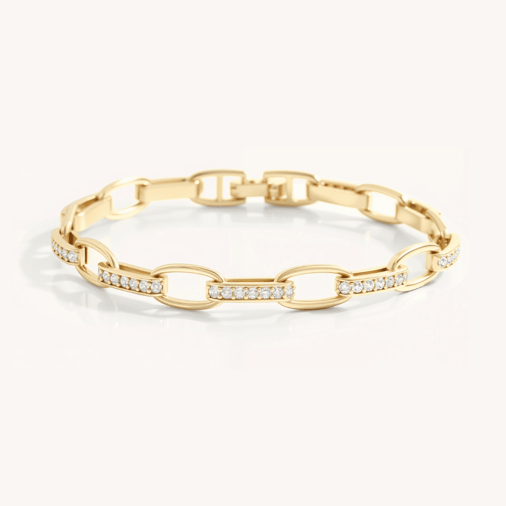 Diamond Paperclip Link Bracelet