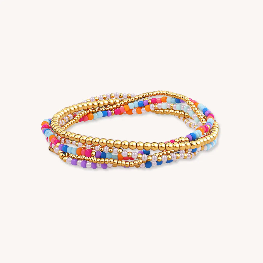 Multi-Piece Summer Beaded Bracelet Set
