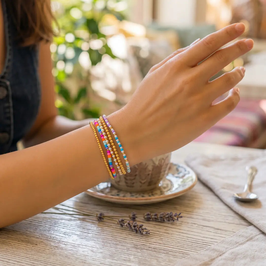 Multi-Piece Summer Beaded Bracelet Set