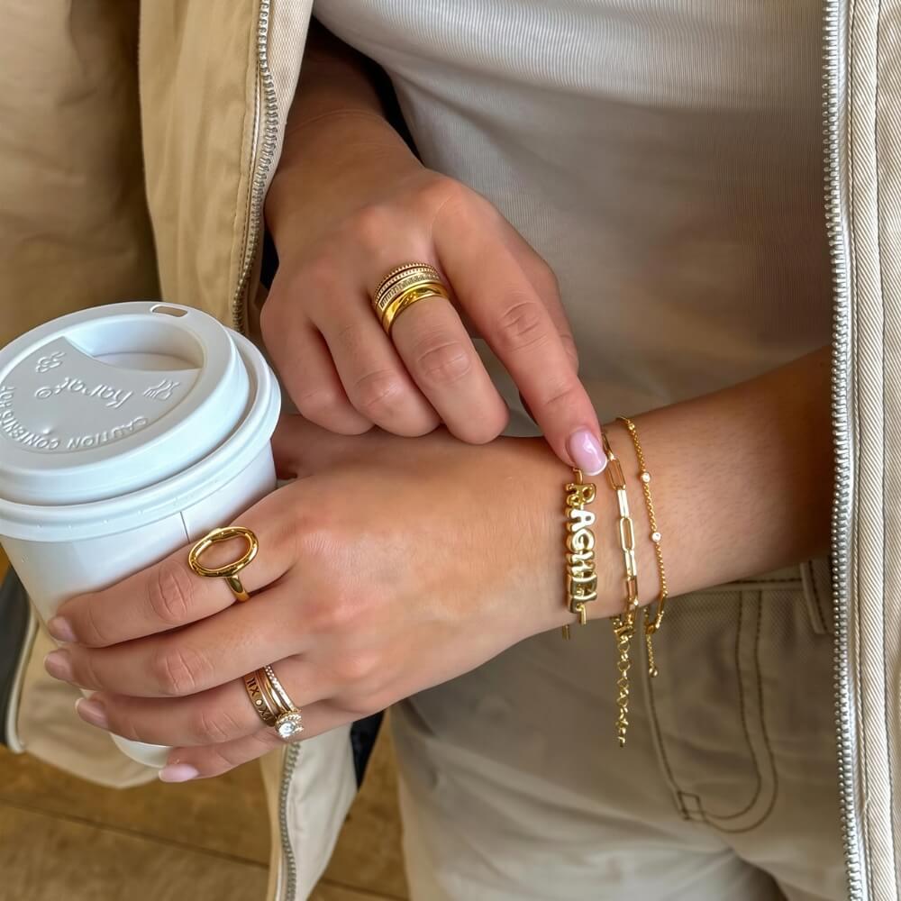 Pulsera Elegante Ajustable Con Nombre