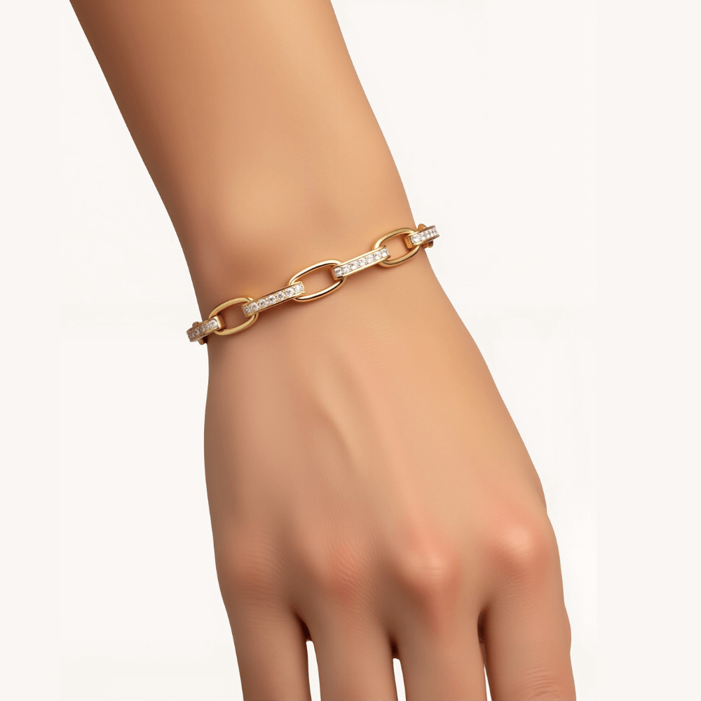 Diamond Paperclip Link Bracelet