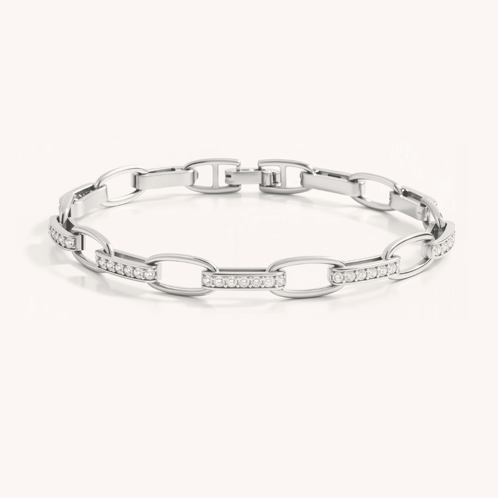 Diamond Paperclip Link Bracelet