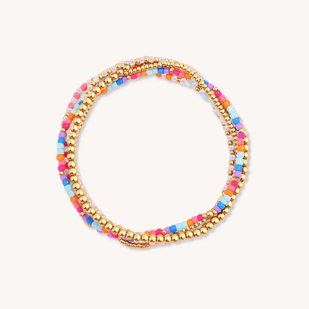 Multi-Piece Summer Beaded Bracelet Set
